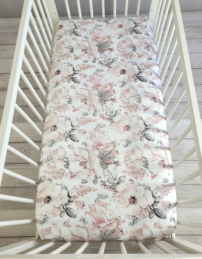 My Sweet Baby Paklodė kūdikiui su gėlėmis, medvilninė, 120x60 cm, švelni rožinė