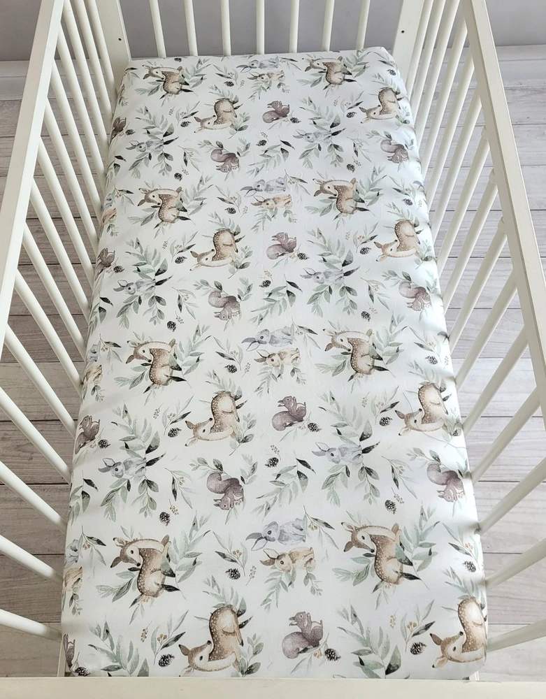 My Sweet Baby Paklodė kūdikiui su miško gyvūnais, medvilninė, 120x60 cm, alyvuogių spalvos