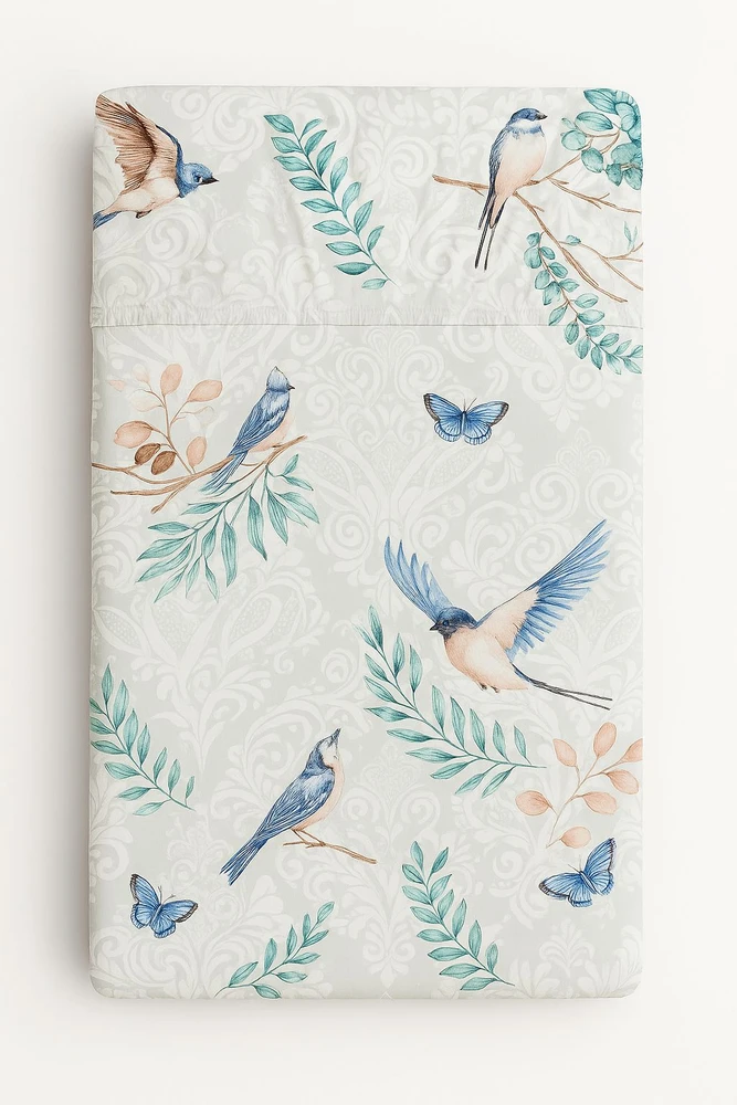 My Sweet Baby Paklodė kūdikiams su mėlynais paukšteliais, medvilnė, 120x60 cm