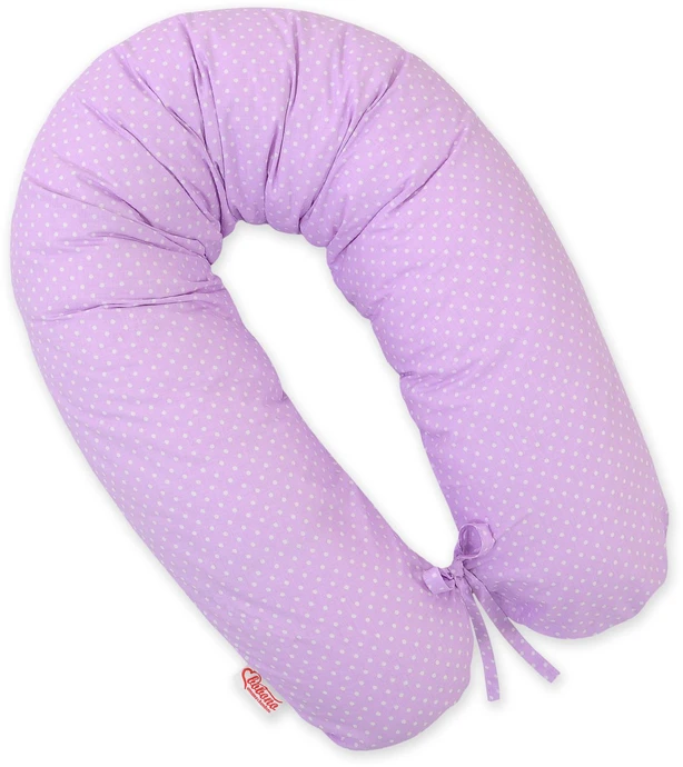 Užvalkalas nėščiosios pagalvei Longer violetiniais taškeliais