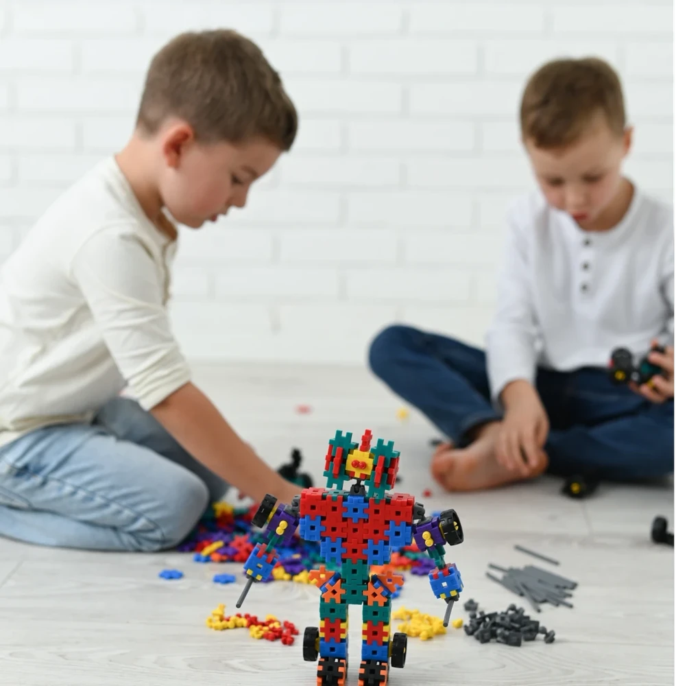 Meli Basic Constructor 100 dalių konstruktorių rinkinys vaikams nuo 3 metų, lavina kūrybiškumą ir smulkiąją motoriką