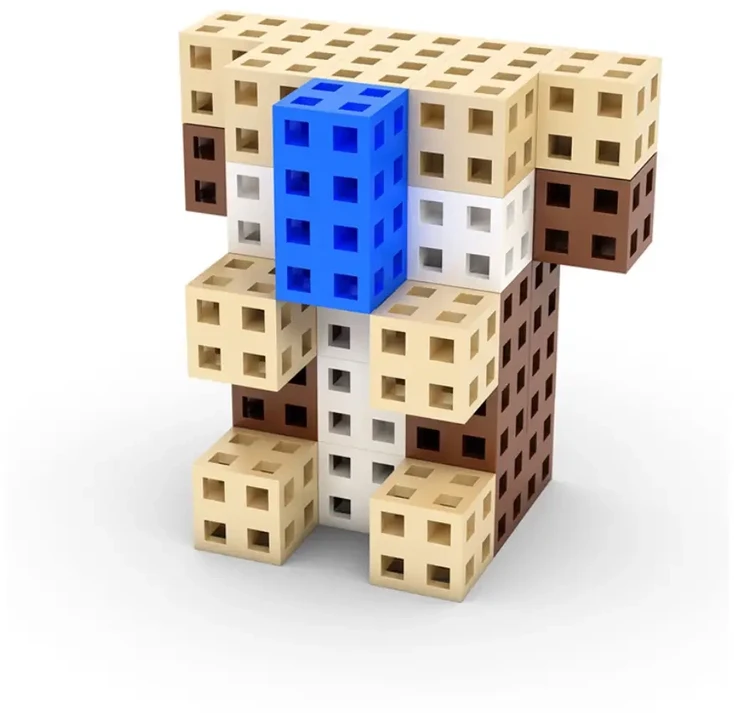 Meli Cube EDU 300 edukacinis konstruktorių rinkinys vaikams nuo 3 metų, skatina kūrybiškumą ir loginį mąstymą