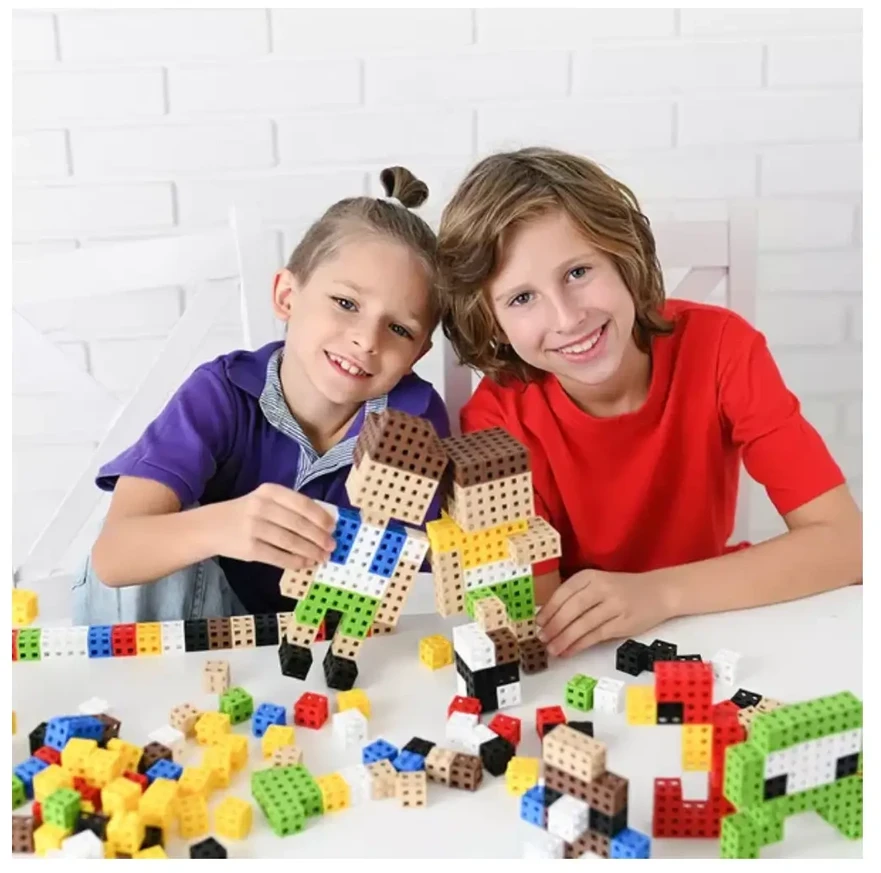 Meli Cube EDU 300 edukacinis konstruktorių rinkinys vaikams nuo 3 metų, skatina kūrybiškumą ir loginį mąstymą