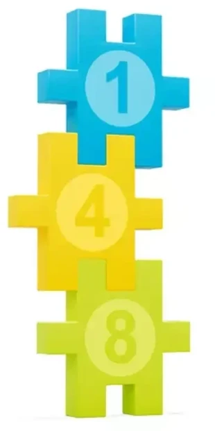 Meli Inovatyvus edukacinis matematikos konstruktorius su 1200 elementų, vaikams nuo 3 metų, spalvotas