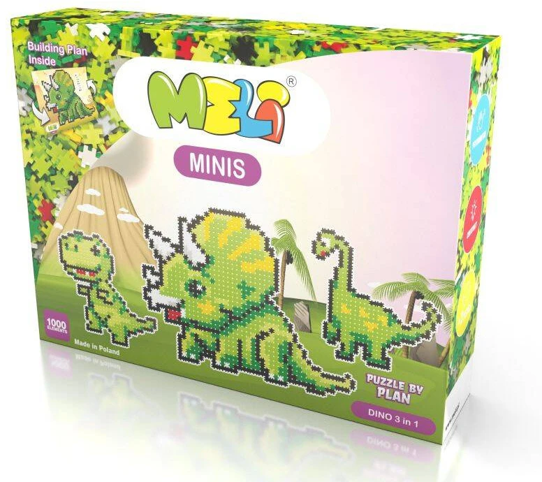 Konstruktorius Meli Minis Dino 3in1 1000 el.