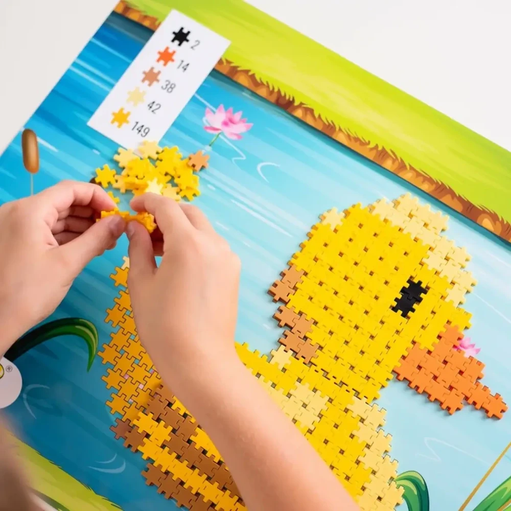 Meli Minis 250 dalių konstruktorius su anties figūra, vaikams nuo 4 metų, geltonas