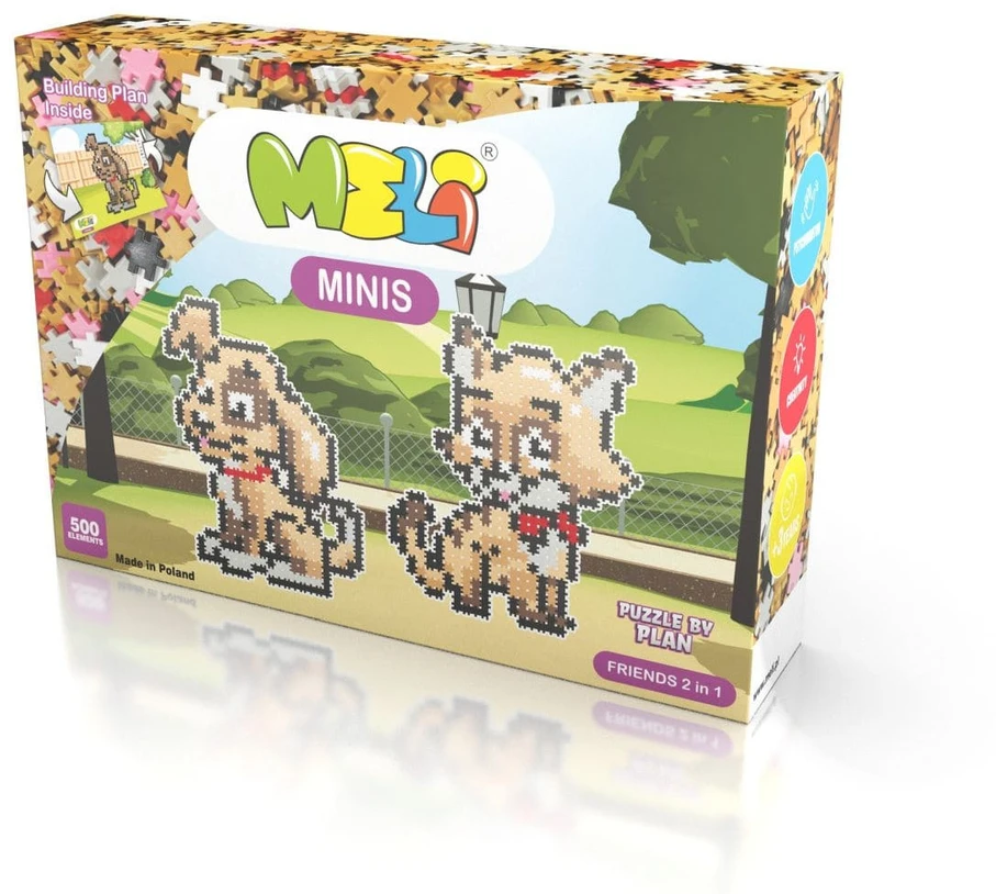 Meli Minis Friends kūrybinis konstruktorius 500 detalių, vaikams nuo 3 metų, spalvotas