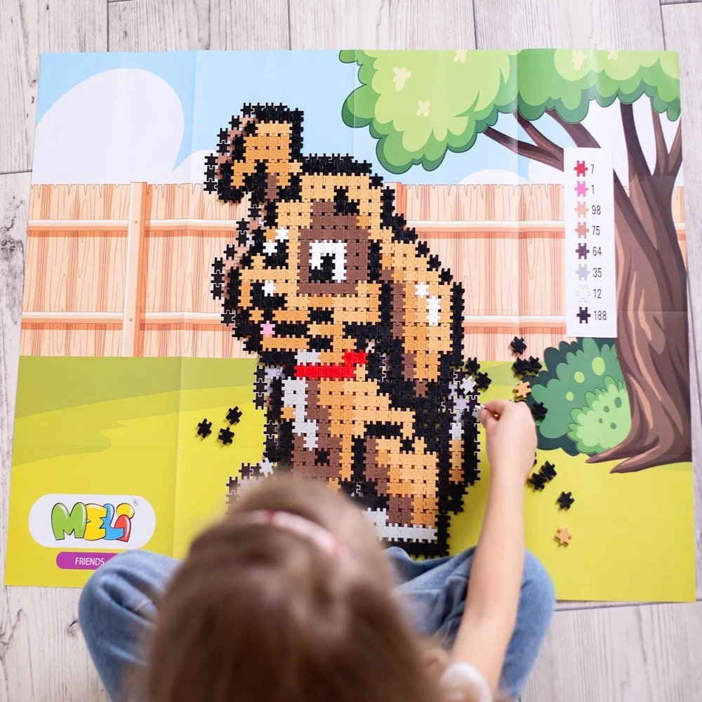 Meli Minis Friends kūrybinis konstruktorius 500 detalių, vaikams nuo 3 metų, spalvotas