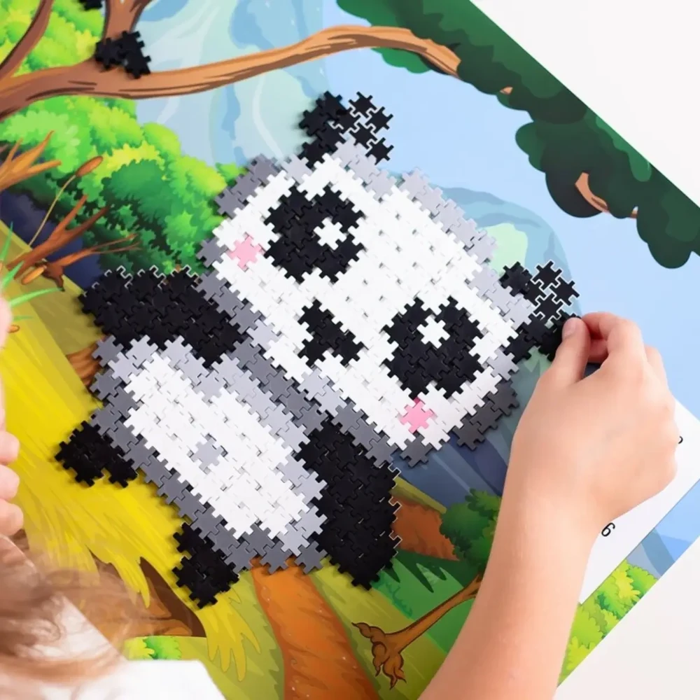Meli Minis Panda 2in1 kūrybinis 250 dalių konstruktorius vaikams nuo 4 metų, mokantis ir lavinantis, juodai baltas