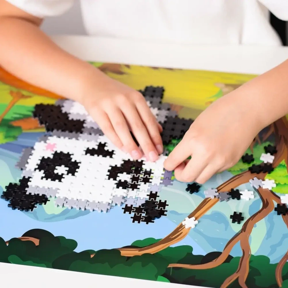 Meli Minis Panda 2in1 kūrybinis 250 dalių konstruktorius vaikams nuo 4 metų, mokantis ir lavinantis, juodai baltas