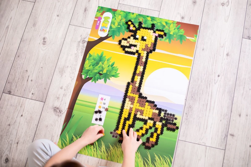 Meli Minis Wild 2in1 kūrybinis kaladėlių rinkinys su 500 elementų, vaikams nuo 3 metų, egzotiškų gyvūnų, spalvotas