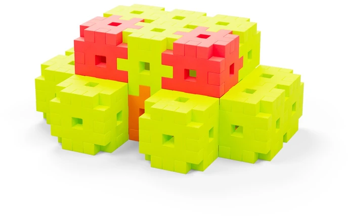 Meli Neon Basic 1200 dalių edukaciniai konstruktoriaus kaladėlės vaikams nuo 3 metų, neoninės spalvos