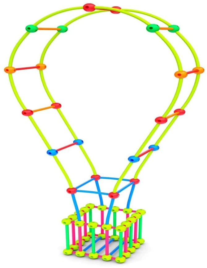 Meli Stik Neon 600 dalių lavinamųjų konstruktorius vaikams nuo 3 metų, neoninių spalvų