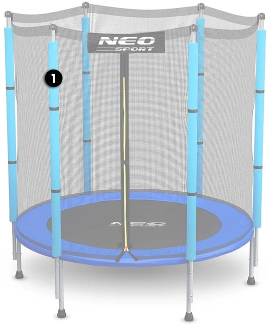 Mėlynas 4,5 ft viršutinis stulpas Neo-Sport lauko tinklinei batutui