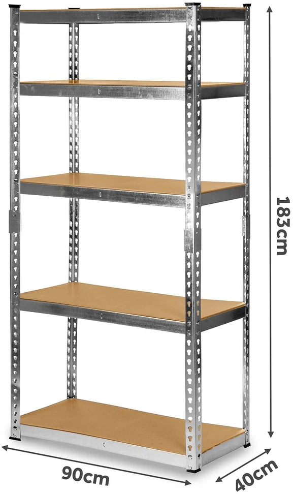 Metalinė sandėliavimo lentyna Humberg HR-853 183 x 90 x 40 cm sidabrinės spalvos