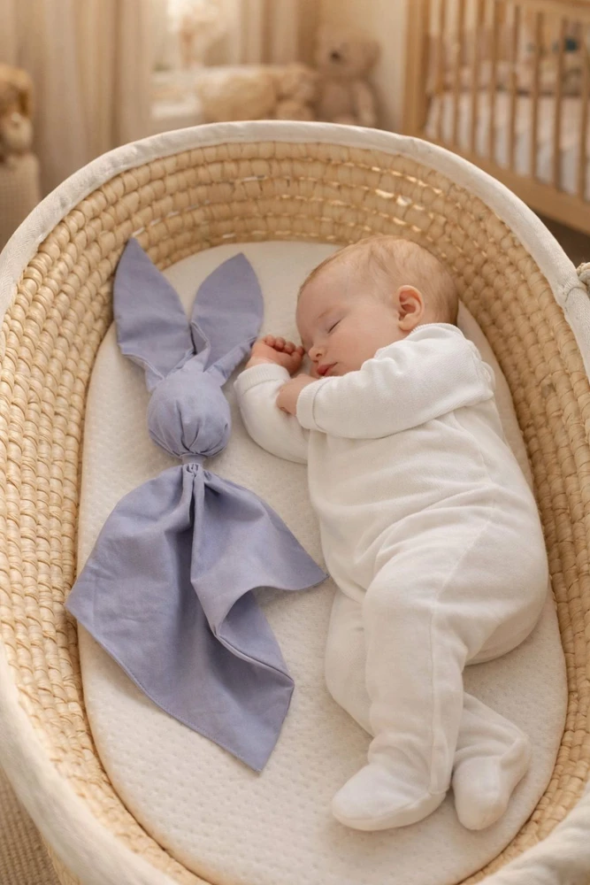My Sweet Baby Minkštas medvilninis kūdikio pledas zuikutis, pastelinė mėlyna