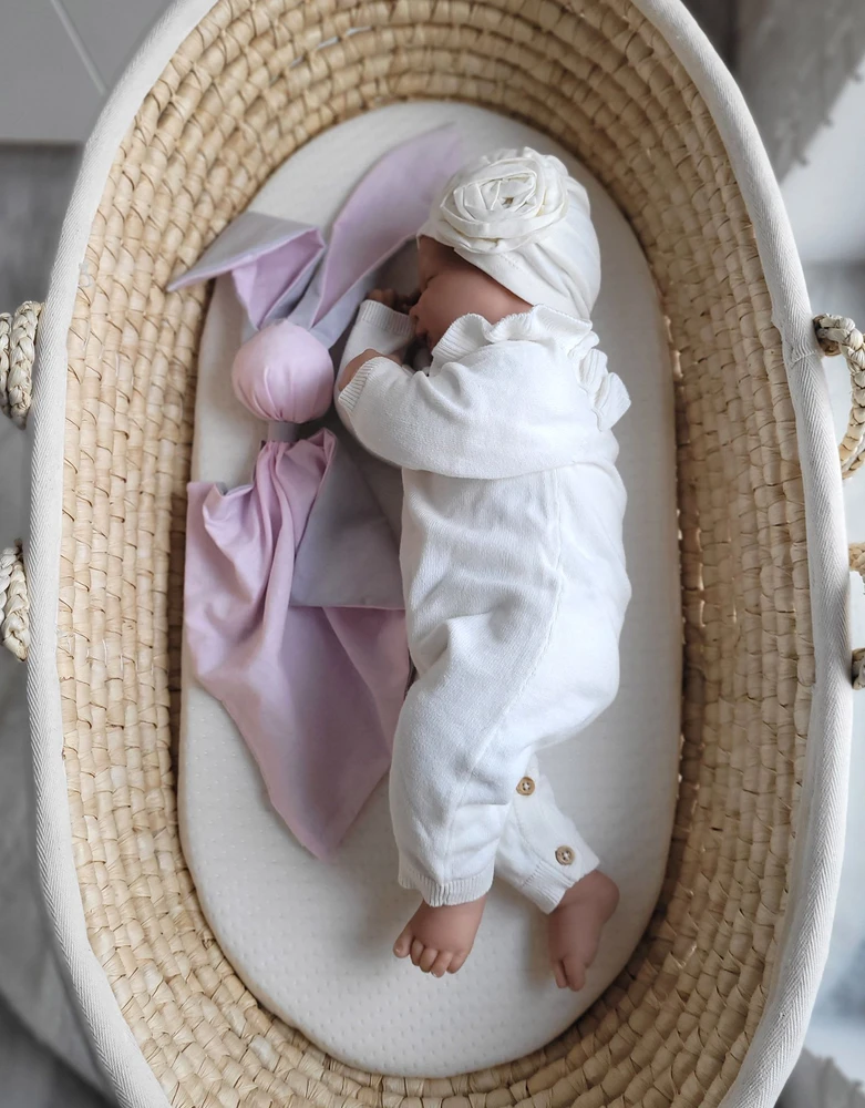 My Sweet Baby Minkštas medvilninis kūdikio pledas zuikutis, rožinė pilka