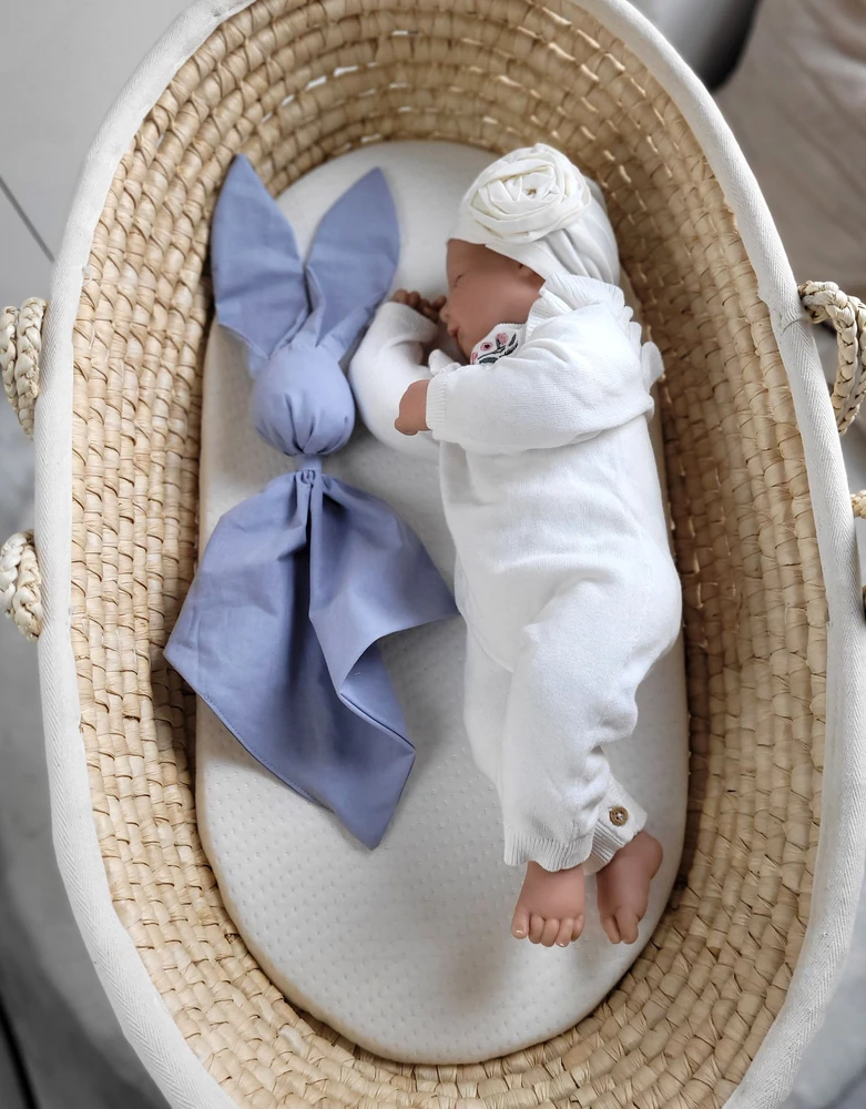 My Sweet Baby Minkštas medvilninis kūdikio pledas zuikutis, pastelinė mėlyna