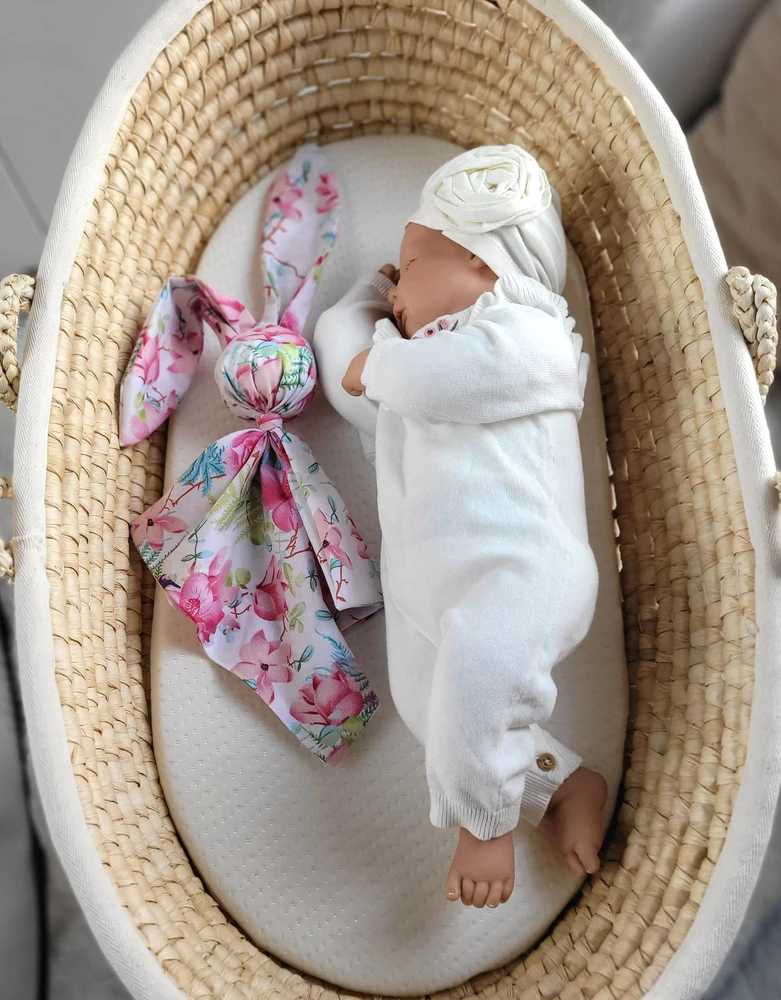My Sweet Baby Minkštas medvilninis pledas kūdikiui su zuikučio motyvu kolibriai
