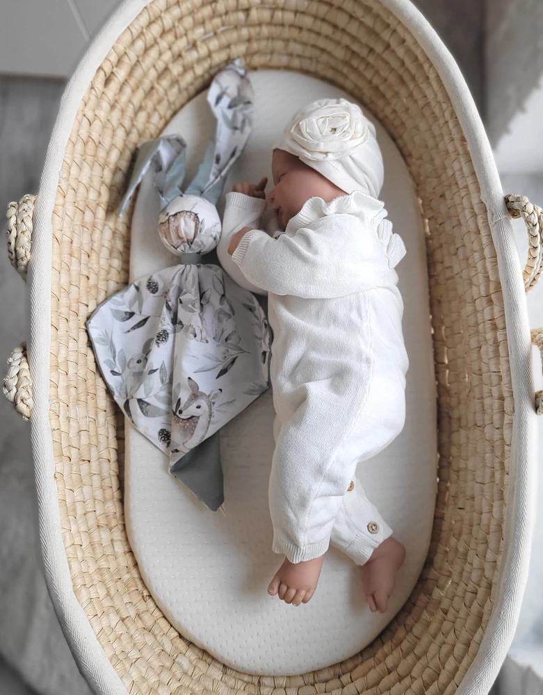 My Sweet Baby Minkštas medvilninis pledas kūdikiui su kiškučio aplikacija, žalsvas