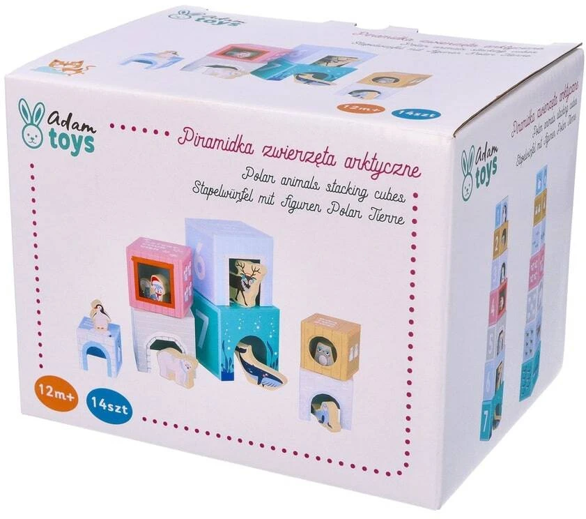 Mom's Care Medinė piramidė su arktykiniais gyvūnėliais, lavinanti vaikams nuo 1 metų, spalvota