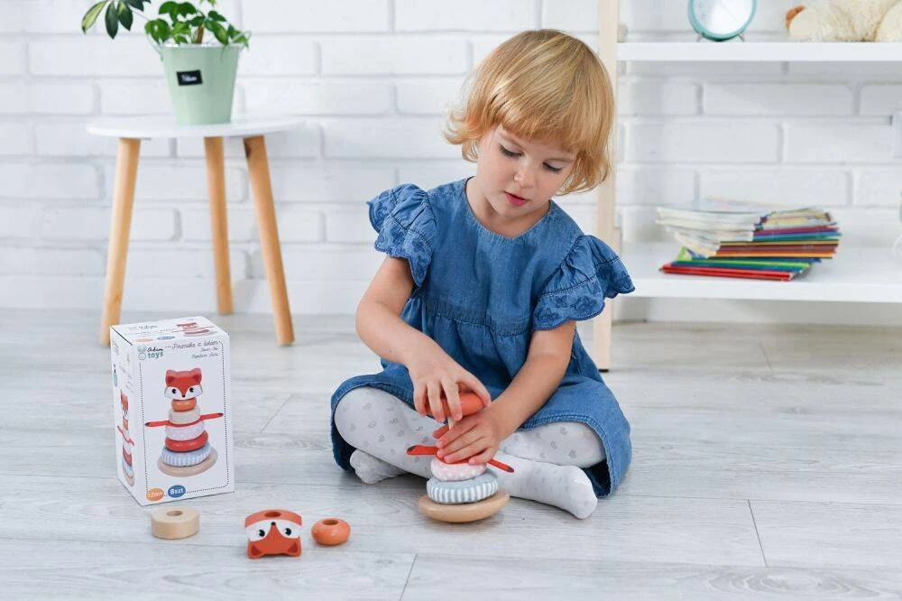 Mom's Care Sensorinė lisės formos piramidė vaikams nuo 12 mėn., skatina jutimų vystymąsi, ruda