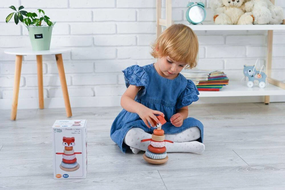 Mom's Care Sensorinė lisės formos piramidė vaikams nuo 12 mėn., skatina jutimų vystymąsi, ruda