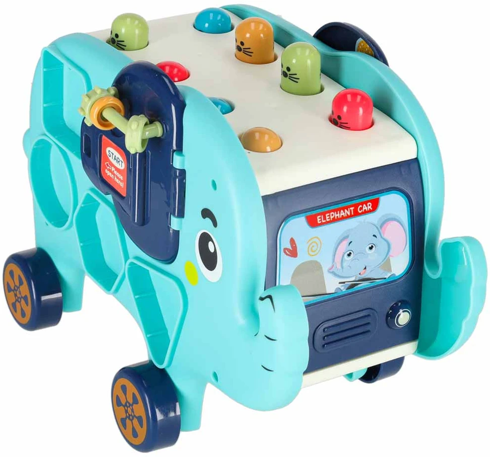 Roger Interaktyvus montessori dramblių rūšiuotuvas 26cm plaktukas