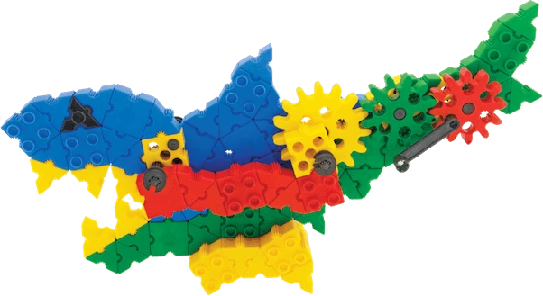 Morphun Konstruktorių rinkinys su judančiais rekino ir krokodilo modeliais, vaikams nuo 4 metų, 200 detalių