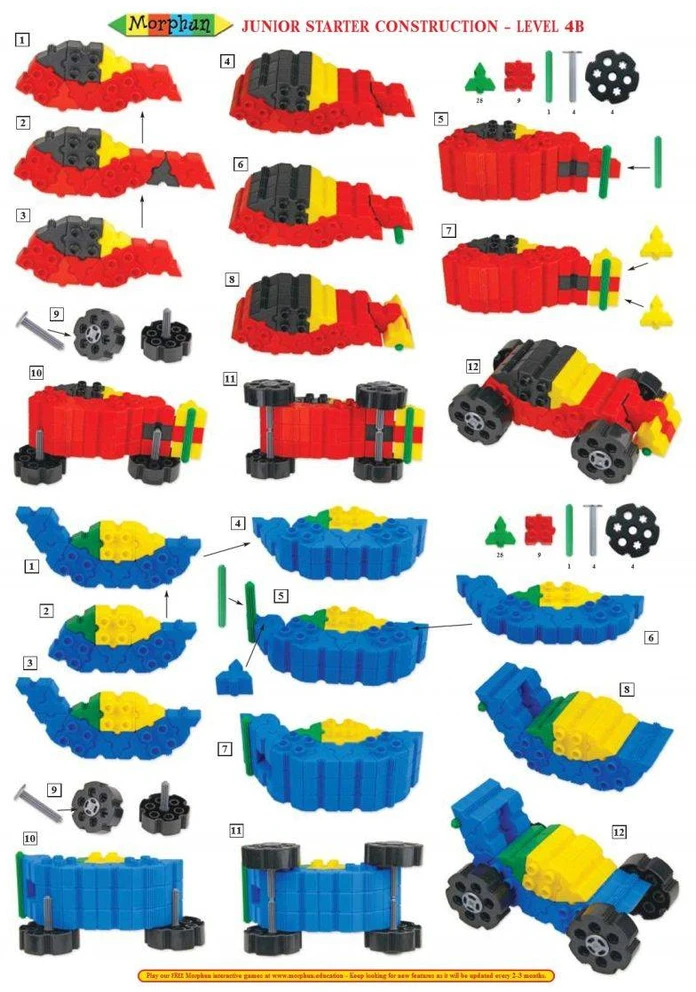 Konstruktorius Morphun 12 Transporto priemonės 150 el.