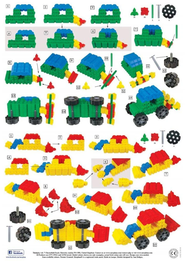 Konstruktorius Morphun 12 Transporto priemonės 150 el.