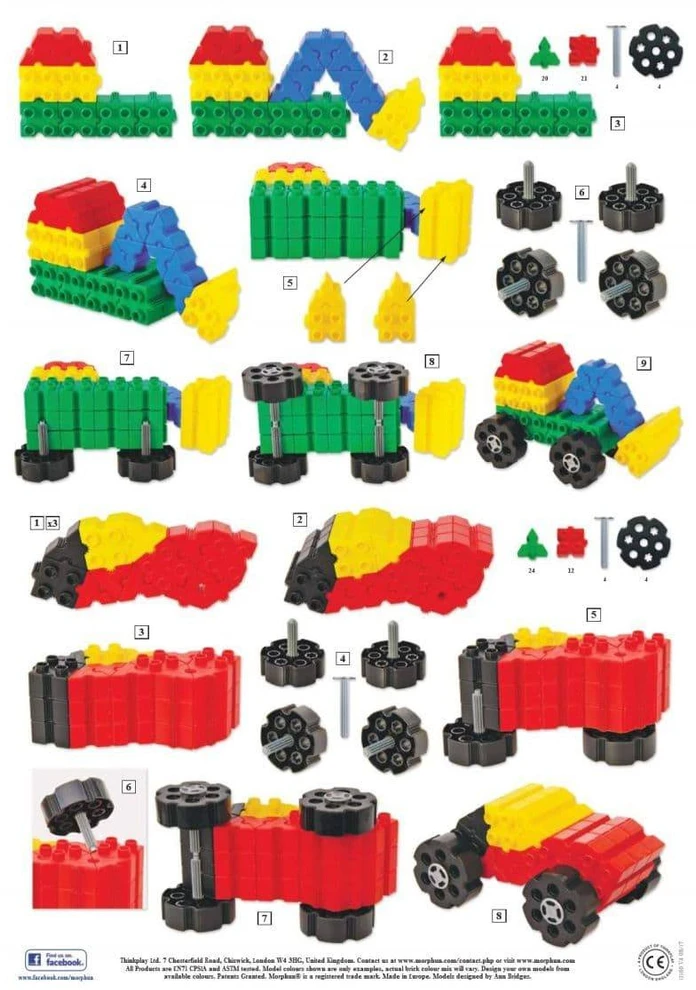 Konstruktorius Morphun 12 Transporto priemonės 150 el.