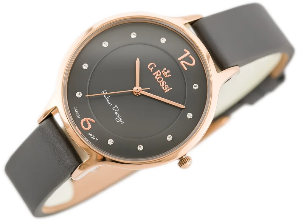 Laikrodis WOMEN'S WATCH G. ROSSI - 10411A-1B3 ON PASK (zg714d) + BOX