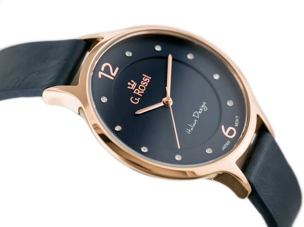 Laikrodis WOMEN'S WATCH G. ROSSI - 10411A-6F3 ON PASK (zg714g) + BOX