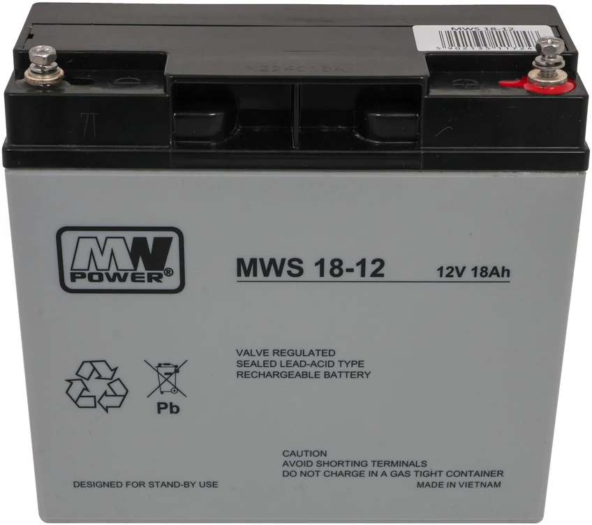 Mpl Power Elektro Mw Power MWPower MWS 12V 18Ah M5(T13) AGM akumuliatorius, 5 metai