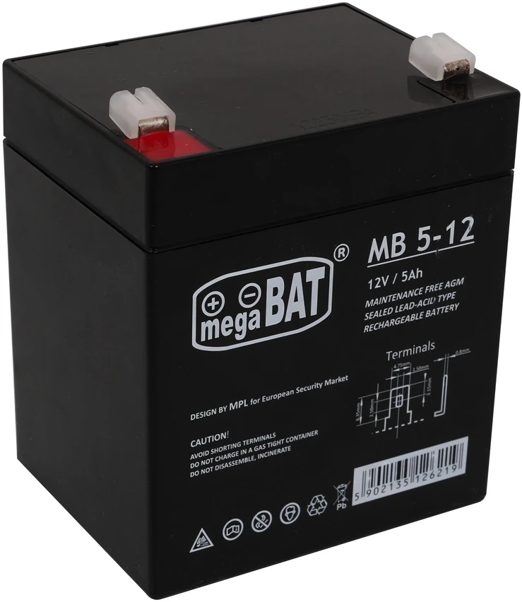 Mpl Power Elektro Megabat 12V 5Ah F1(187) AGM akumuliatorius, 3-5 metai
