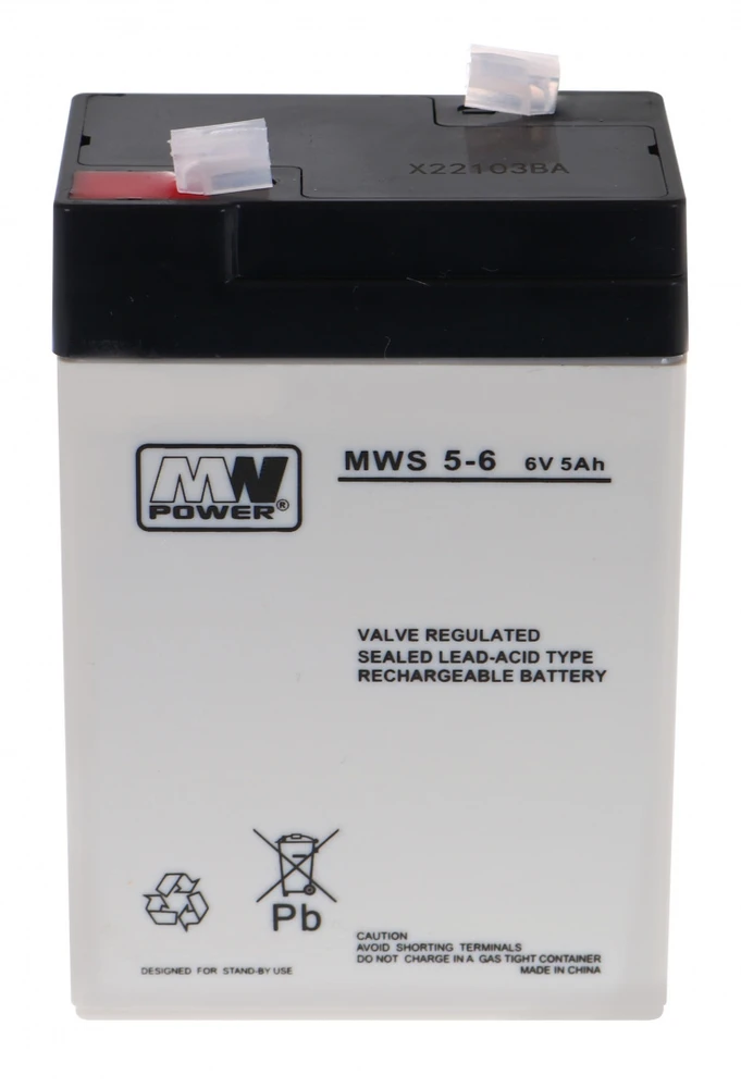 Milly Mally Mw Power MWPower MWS 6V 5Ah F1(187) AGM akumuliatorius, 5 metai