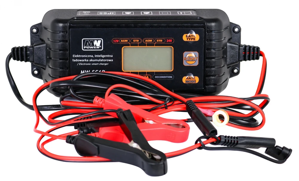 Lean Cars Įkroviklis su LCD ekranu 12V I 24V