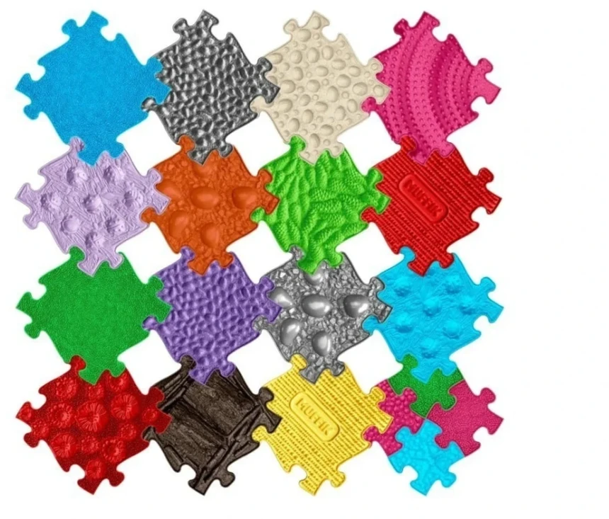 Sensorinis kilimėlis ortopedinis Rinkinys 19in1 XXL 19 dėlionių Sensoryka Muffik / Mfk-025-1
