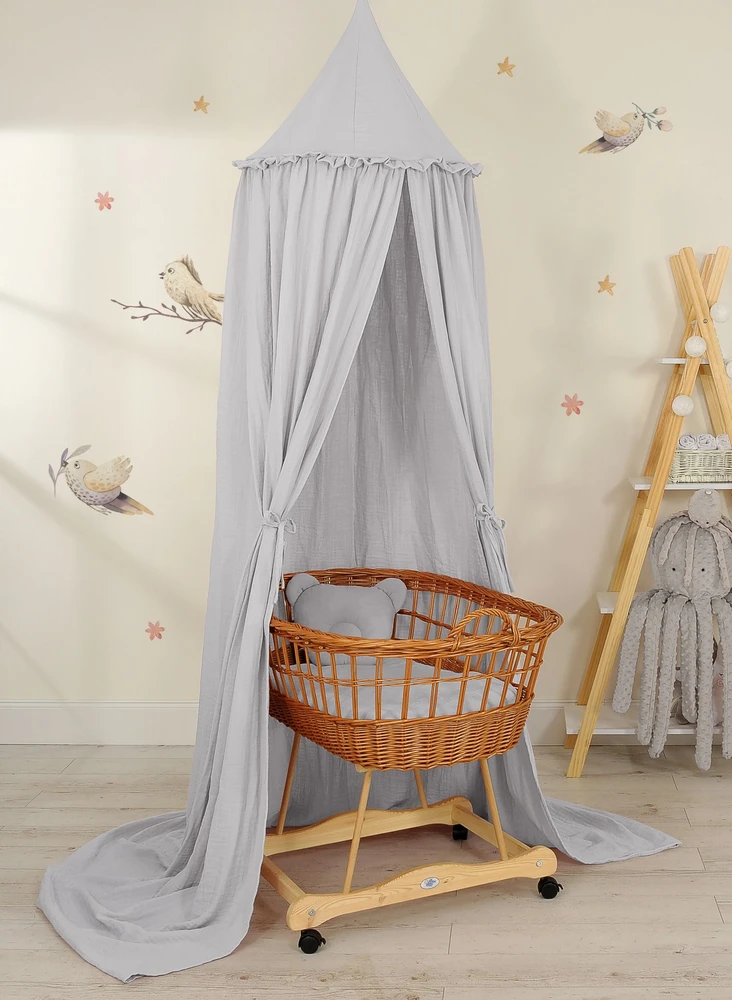 My Sweet Baby Pakabinama muslino užuovėja su raukiniais – pilka