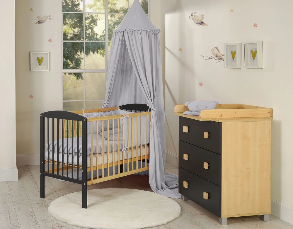 My Sweet Baby Pakabinama muslino užuovėja su raukiniais – pilka
