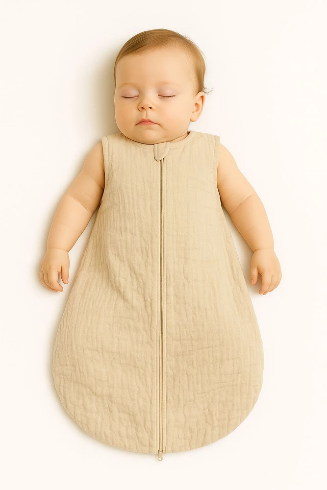 My Sweet Baby Miegmaišis kūdikiui vasarai, kreminis muslinas, 6–12 mėn., TOG 1.0