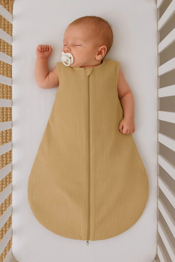 My Sweet Baby Miegmaišis kūdikiui vasarai, smėlio spalvos muslinas, 6–12 mėn., TOG 1.0