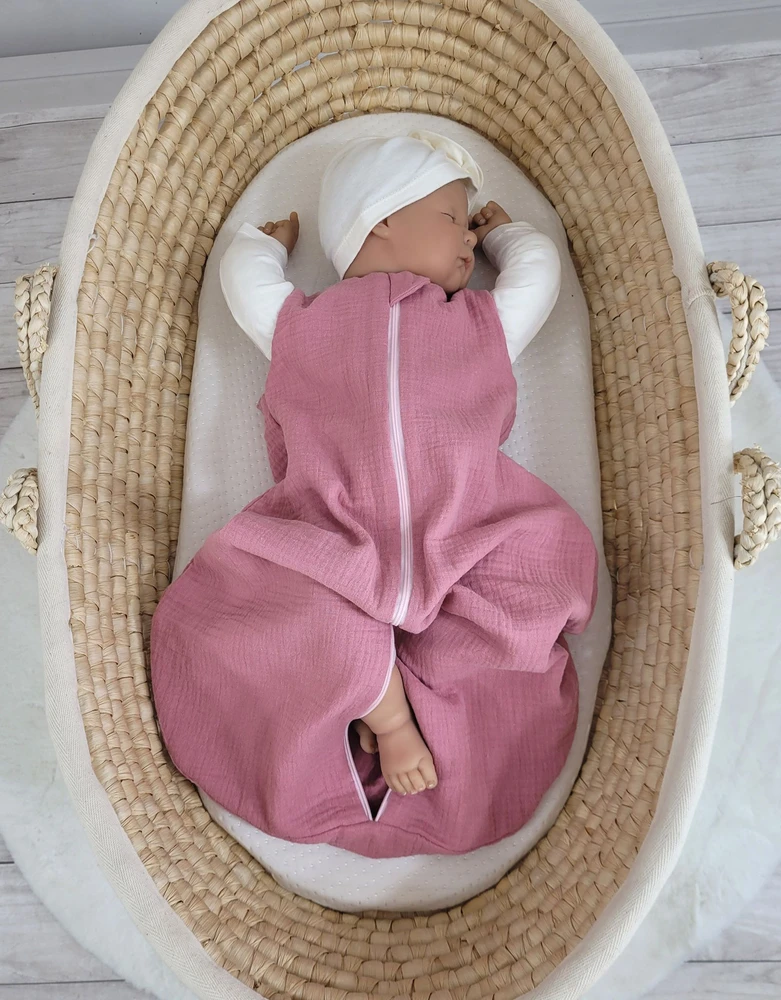 My Sweet Baby Miegmaišis kūdikiui rožinis muslinas vasarai 0–6 mėn. TOG 1.0