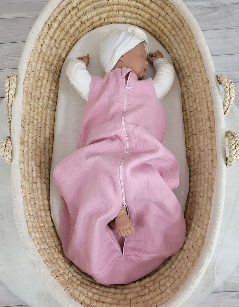 My Sweet Baby Miegmaišis kūdikiui vasarai, šviesiai rožinis muslinas, 0–6 mėn.