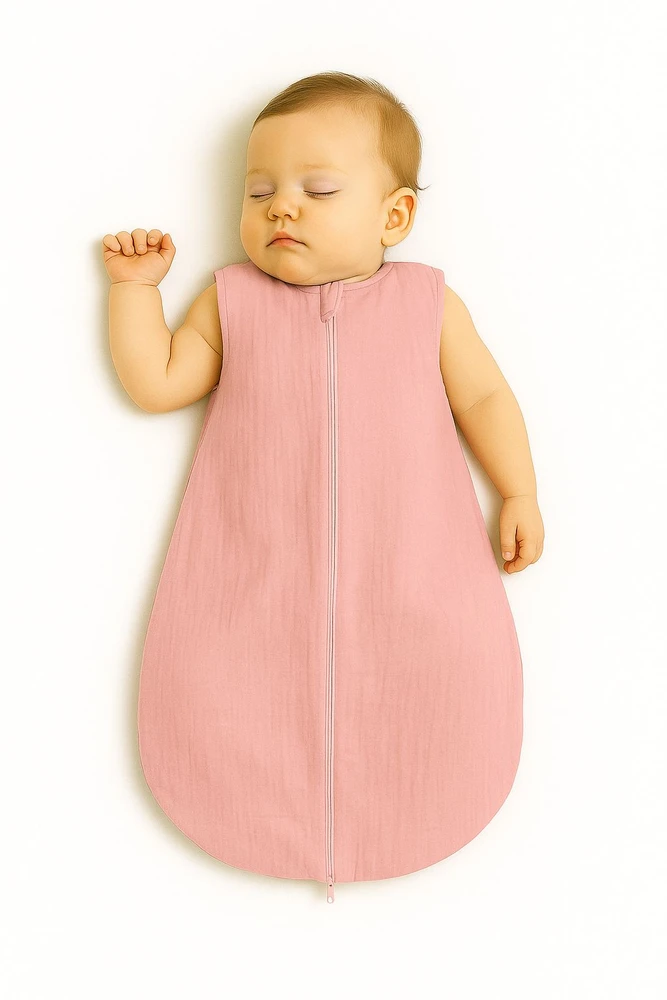 My Sweet Baby Miegmaišis kūdikiui vasarai, šviesiai rožinis muslinas, 0–6 mėn.