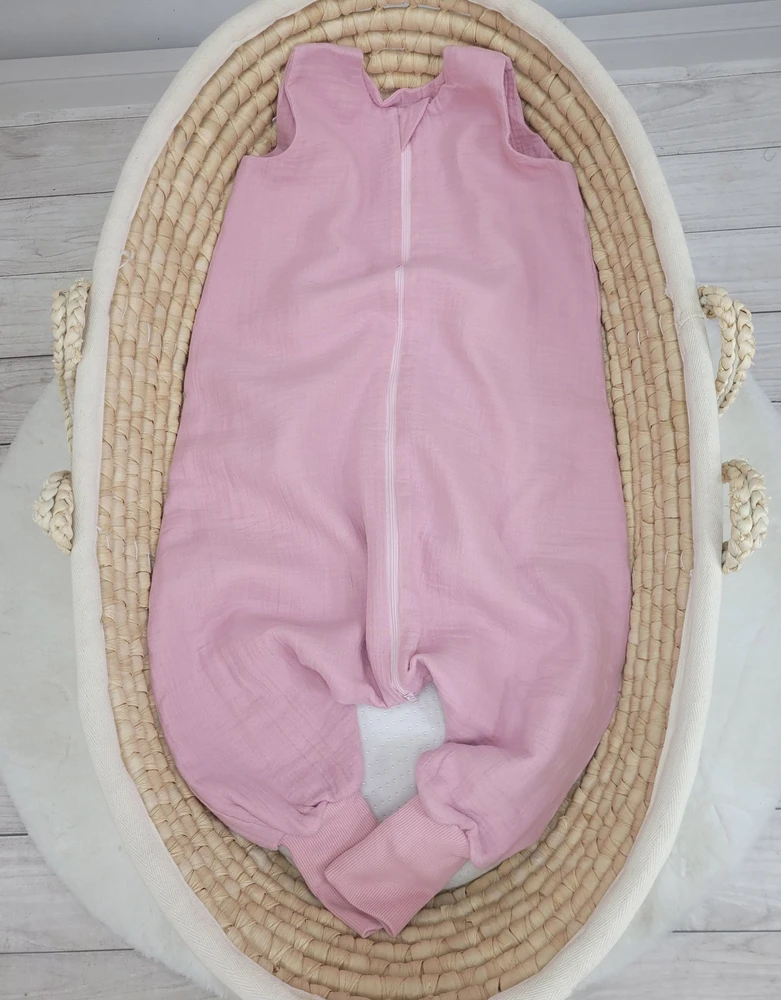 My Sweet Baby Miegmaišis vaikams su kojytėmis vasarai, šviesiai rožinis muslinas TOG 1.0