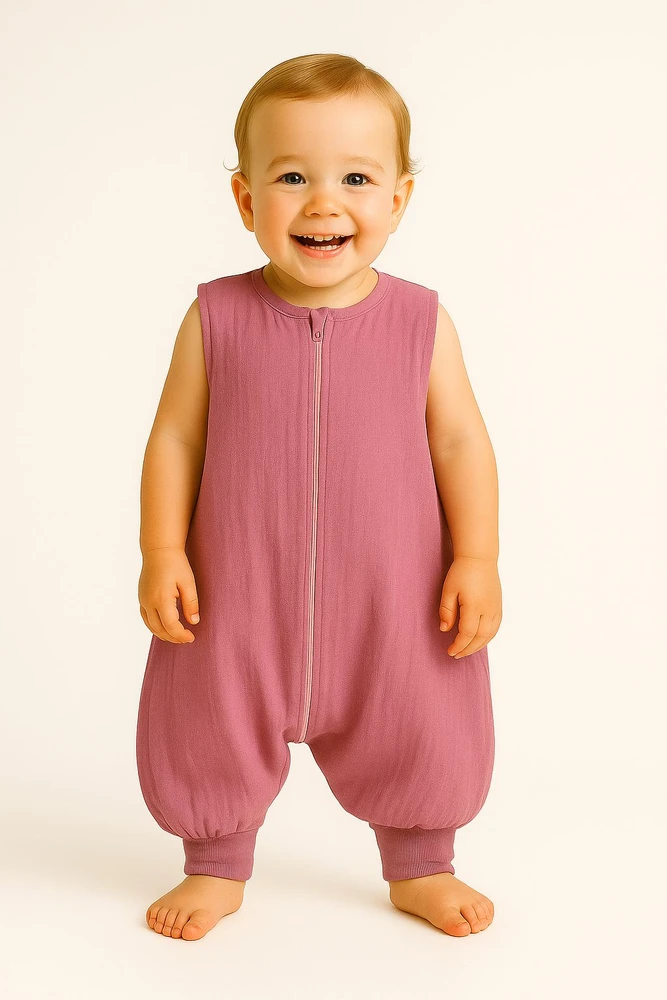 My Sweet Baby Miegmaišis vaikams su kojytėmis vasarai, rožinis muslinas, XL 2–4 m.