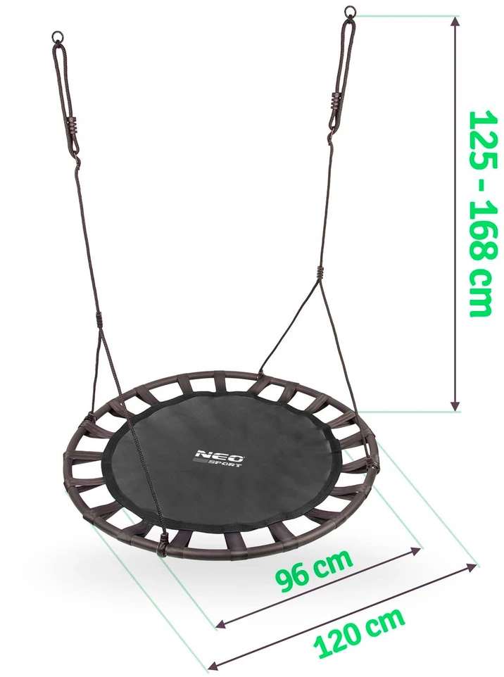 Neo-Sport Sūpynės gandro lizdui SWINGO XXL 120 cm juodos