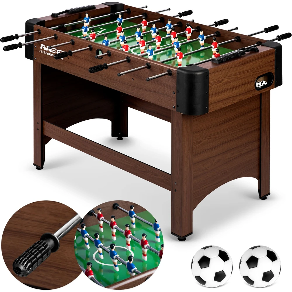 Neo-Sport stalo futbolo stalas 118 x 61 x 79 cm NS-804, tamsiai rudas